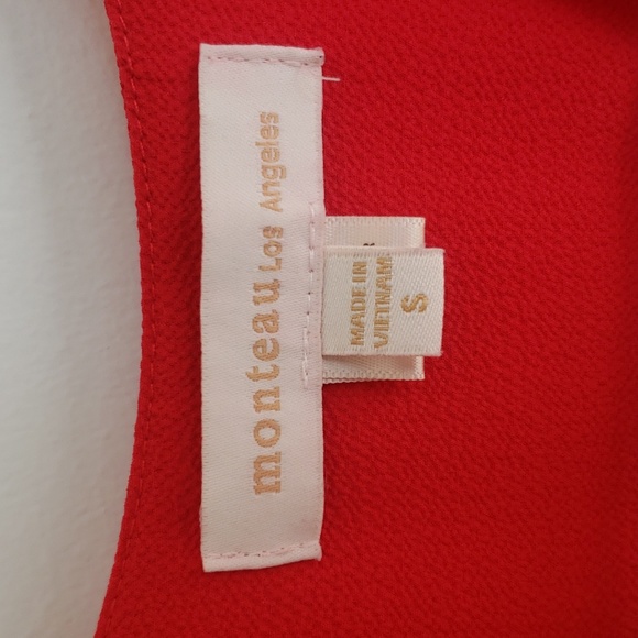 New Ruffle Sleeve Peplum Top Red S - Picture 2 of 4